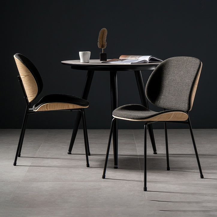 Modern Style Kitchen Chair Dining Armless Chair with Metal Legs