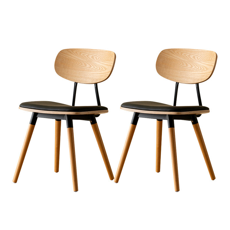 Modern Style Kitchen Chair Dining Armless Chairs with Wooden Legs