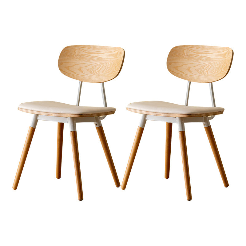 Modern Style Kitchen Chair Dining Armless Chairs with Wooden Legs