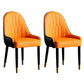 Scandinavian Upholstered Dining Chairs Arm Solid Back Dining Side Chair Orange 2 Piece Set Clearhalo 'Dining Chairs' 'Dining Tables & Seating' 'dining_chair' 'furn' 'furn_dining_chair' 'Furniture' 'Kitchen & Dining Furniture' 5752788