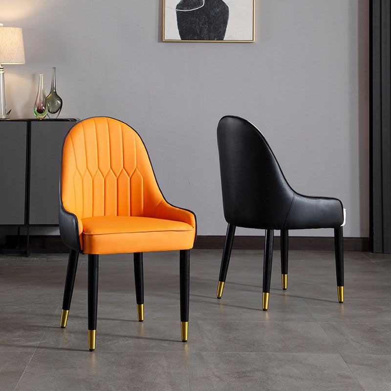 Scandinavian Upholstered Dining Chairs Arm Solid Back Dining Side Chair Clearhalo 'Dining Chairs' 'Dining Tables & Seating' 'dining_chair' 'furn' 'furn_dining_chair' 'Furniture' 'Kitchen & Dining Furniture' 5752790