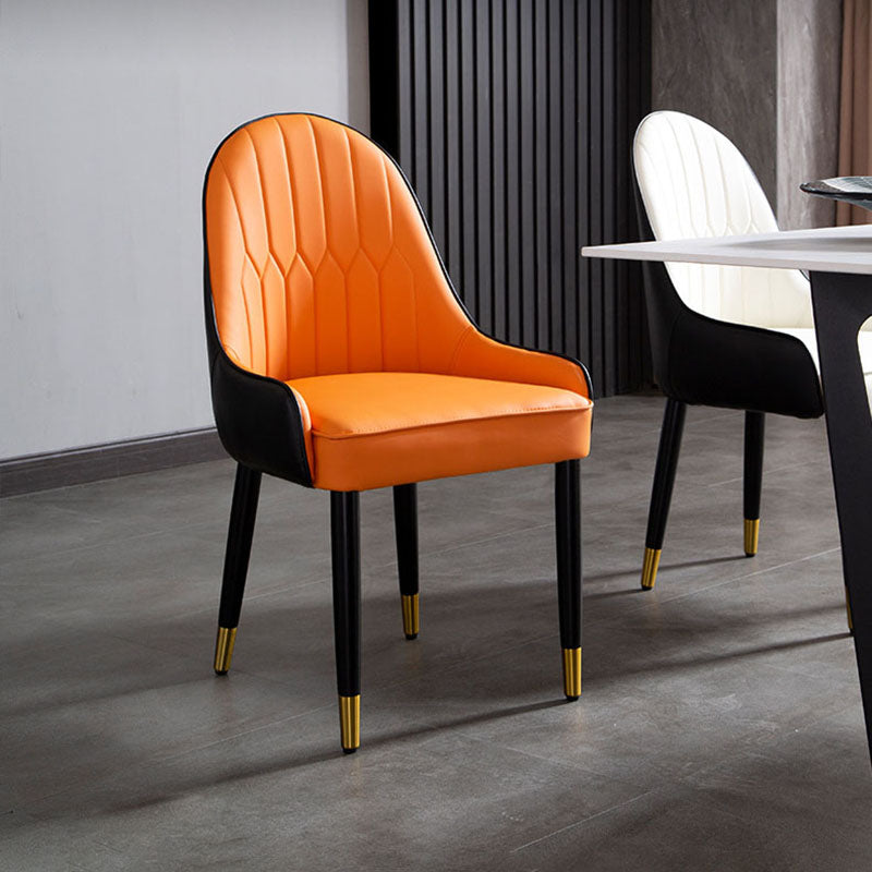 Scandinavian Upholstered Dining Chairs Arm Solid Back Dining Side Chair Clearhalo 'Dining Chairs' 'Dining Tables & Seating' 'dining_chair' 'furn' 'furn_dining_chair' 'Furniture' 'Kitchen & Dining Furniture' 5752793