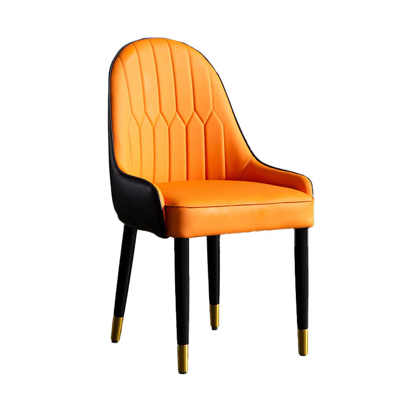Scandinavian Upholstered Dining Chairs Arm Solid Back Dining Side Chair Clearhalo 'Dining Chairs' 'Dining Tables & Seating' 'dining_chair' 'furn' 'furn_dining_chair' 'Furniture' 'Kitchen & Dining Furniture' 5752794