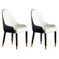 Scandinavian Upholstered Dining Chairs Arm Solid Back Dining Side Chair Off-White 2 Piece Set Clearhalo 'Dining Chairs' 'Dining Tables & Seating' 'dining_chair' 'furn' 'furn_dining_chair' 'Furniture' 'Kitchen & Dining Furniture' 5752795