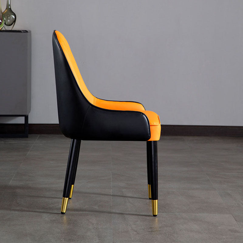 Scandinavian Upholstered Dining Chairs Arm Solid Back Dining Side Chair Clearhalo 'Dining Chairs' 'Dining Tables & Seating' 'dining_chair' 'furn' 'furn_dining_chair' 'Furniture' 'Kitchen & Dining Furniture' 5752804