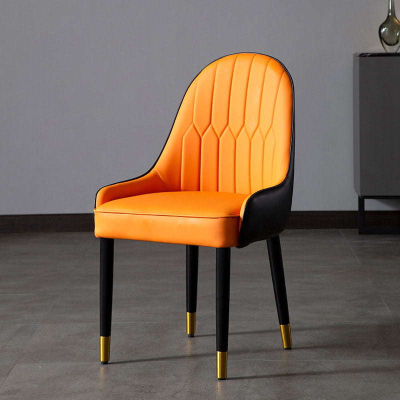 Scandinavian Upholstered Dining Chairs Arm Solid Back Dining Side Chair Clearhalo 'Dining Chairs' 'Dining Tables & Seating' 'dining_chair' 'furn' 'furn_dining_chair' 'Furniture' 'Kitchen & Dining Furniture' 5752805