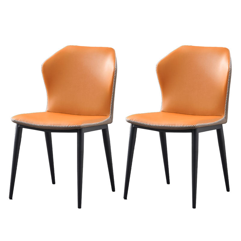 ホームフェイクレザーダイニングチェアのためのインダストリアルスタイルウィングバックアームレスチェア