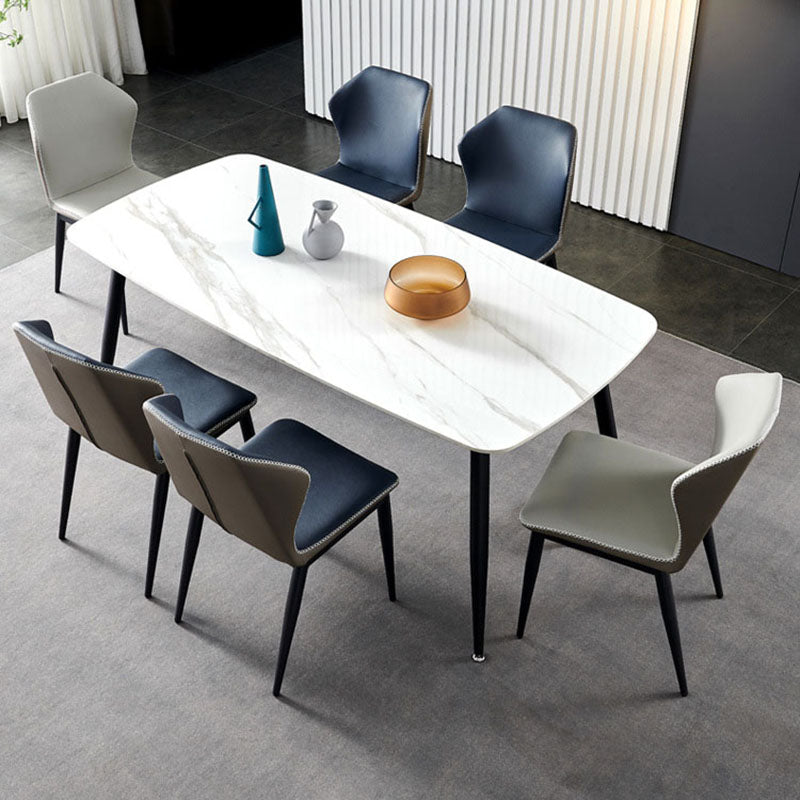 ホームフェイクレザーダイニングチェアのためのインダストリアルスタイルウィングバックアームレスチェア