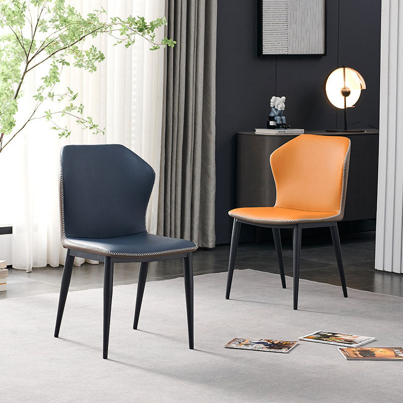 ホームフェイクレザーダイニングチェアのためのインダストリアルスタイルウィングバックアームレスチェア