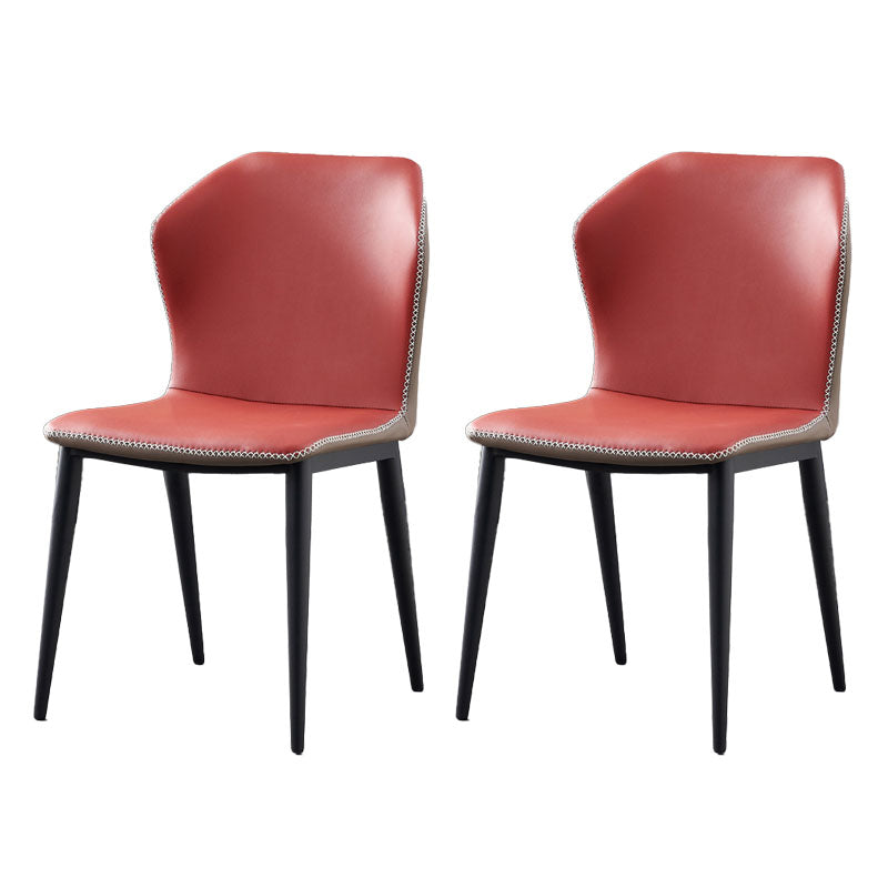 ホームフェイクレザーダイニングチェアのためのインダストリアルスタイルウィングバックアームレスチェア