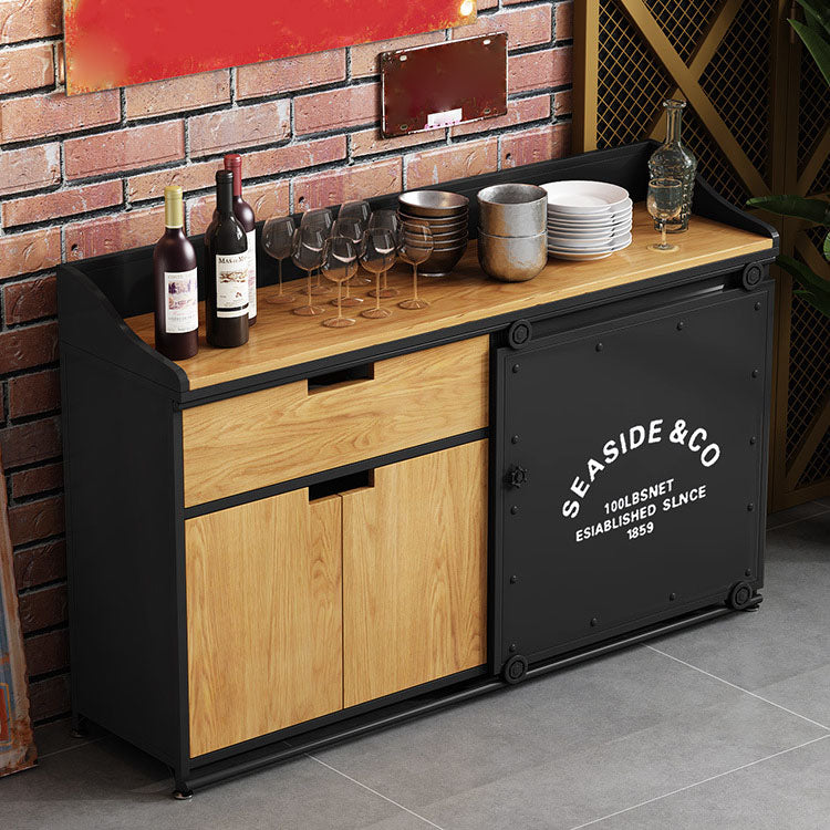 Sala da pranzo di ferro moderna in ferro in legno 1 cassetto 35,4 "H buffet server