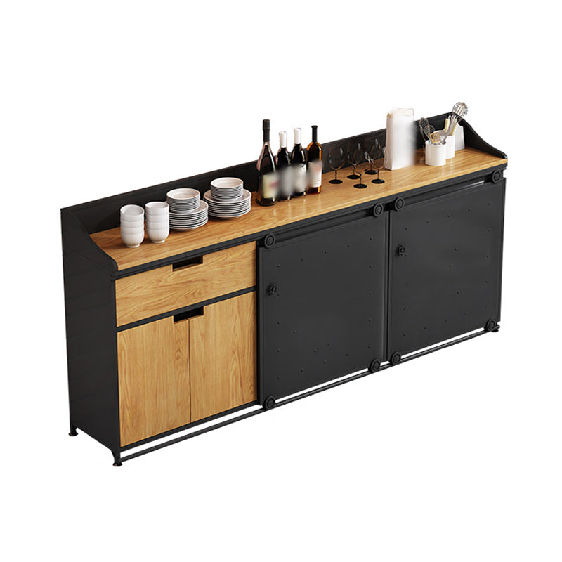 Sala da pranzo di ferro moderna in ferro in legno 1 cassetto 35,4 "H buffet server