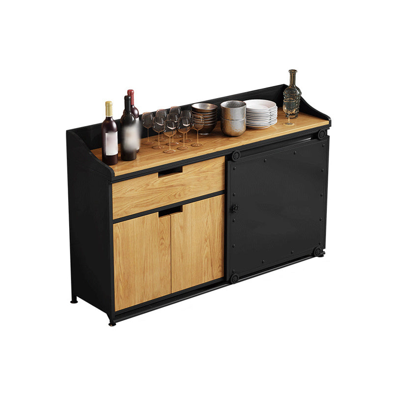 Sala da pranzo di ferro moderna in ferro in legno 1 cassetto 35,4 "H buffet server