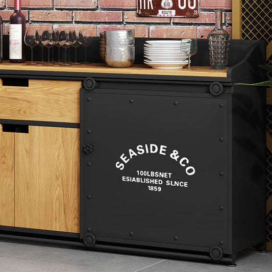 Sala da pranzo di ferro moderna in ferro in legno 1 cassetto 35,4 "H buffet server