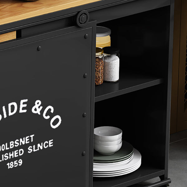 Sala da pranzo di ferro moderna in ferro in legno 1 cassetto 35,4 "H buffet server