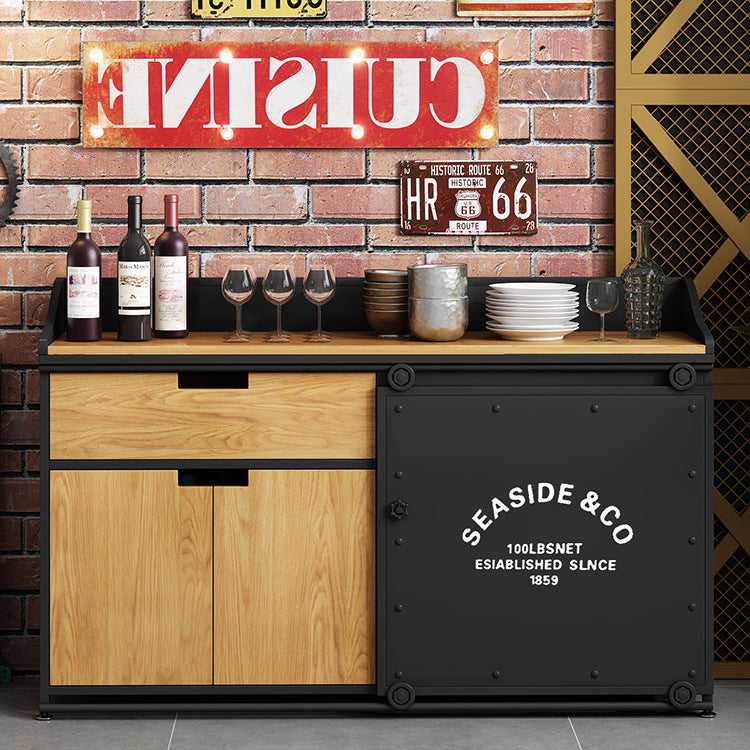 Sala da pranzo di ferro moderna in ferro in legno 1 cassetto 35,4 "H buffet server