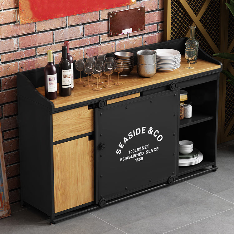 Sala da pranzo di ferro moderna in ferro in legno 1 cassetto 35,4 "H buffet server