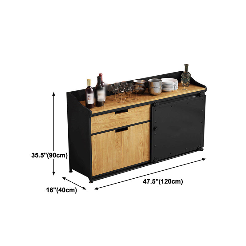Sala da pranzo di ferro moderna in ferro in legno 1 cassetto 35,4 "H buffet server