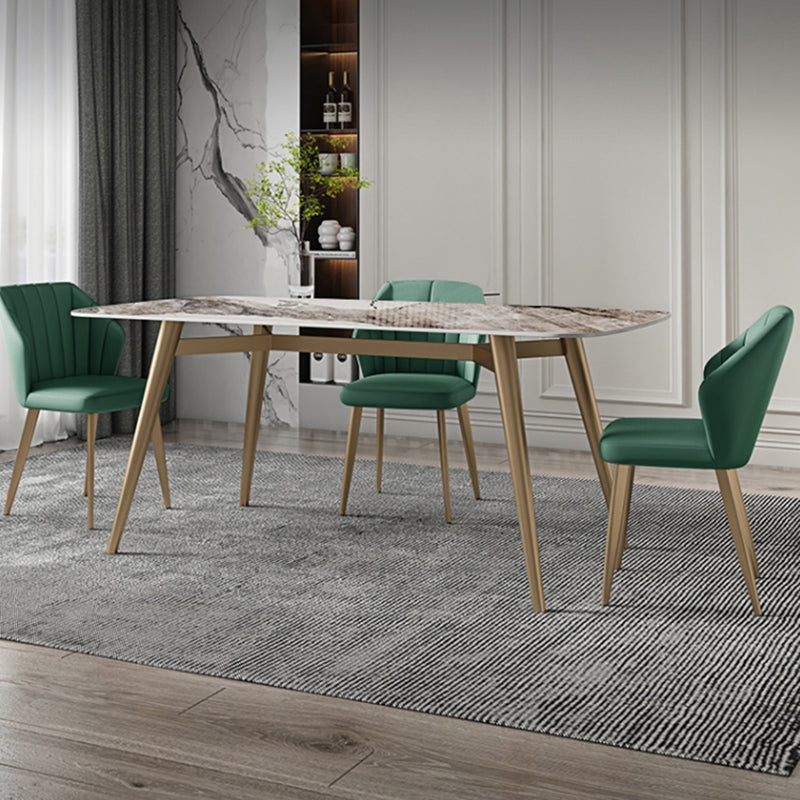 Set di tavoli da pranzo glam 1/3/4/5/7 PCs tavolo da pranzo in pietra sinterizzato con sedie