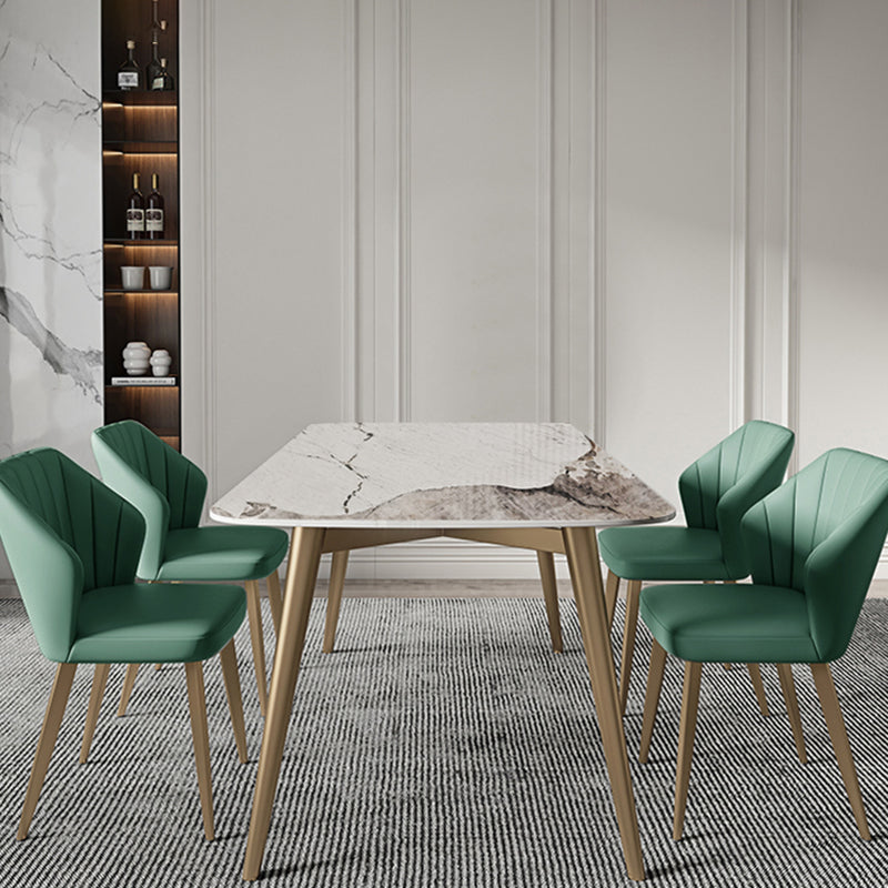 Set di tavoli da pranzo glam 1/3/4/5/7 PCs tavolo da pranzo in pietra sinterizzato con sedie
