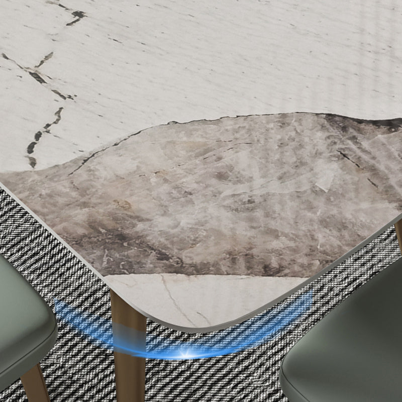 Set di tavoli da pranzo glam 1/3/4/5/7 PCs tavolo da pranzo in pietra sinterizzato con sedie