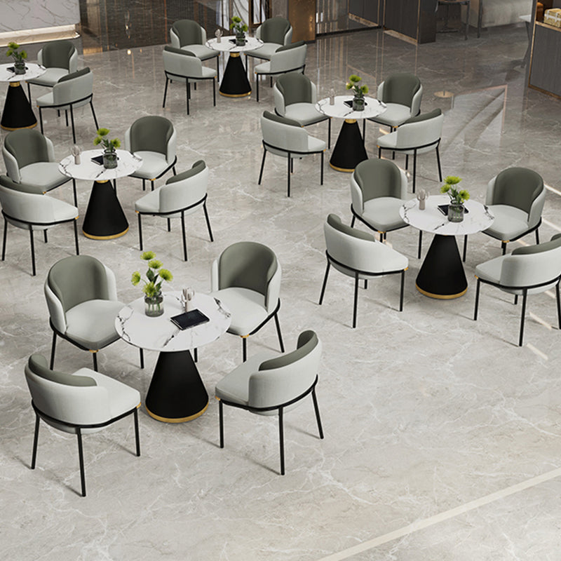 Modern Style Sintered Stone Dining Table Set Round 1/2/5 Pieces Dining Set for Home Use Clearhalo 'Dining Room Sets' 'Dining Tables & Seating' 'dining_room_set' 'furn' 'furn_dining_room_set' 'Furniture' 'Kitchen & Dining Furniture' 5752943