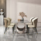 Juego de mesa de comedor moderna con tapa de piedra, juego de comedor interior rectangular de 1/2/5/6 piezas