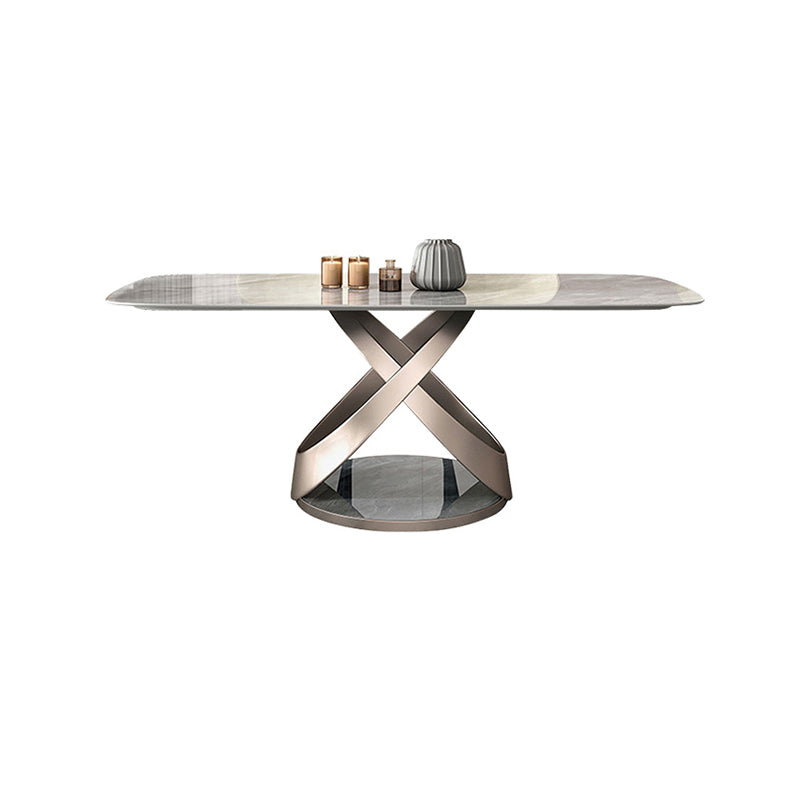 Juego de mesa de comedor moderna con tapa de piedra, juego de comedor interior rectangular de 1/2/5/6 piezas