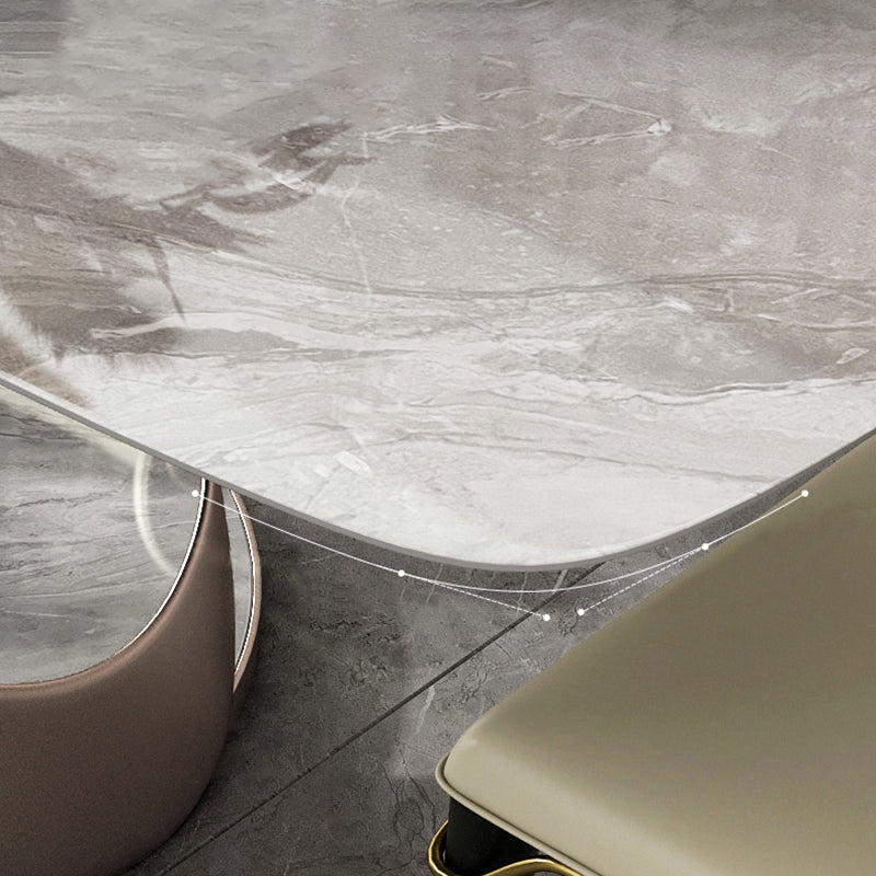 Juego de mesa de comedor moderna con tapa de piedra, juego de comedor interior rectangular de 1/2/5/6 piezas