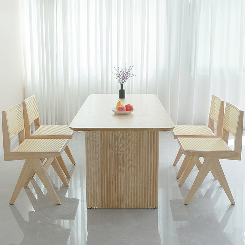 Rechthoekige eettafelset 1/2/5 stuks massief houten eettafel en stoelen