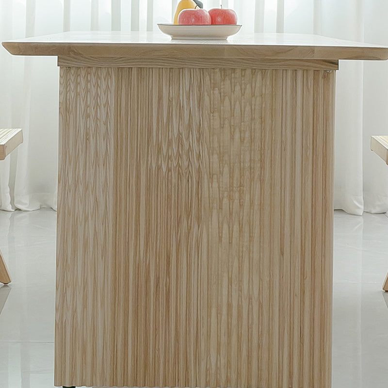 Rechthoekige eettafelset 1/2/5 stuks massief houten eettafel en stoelen
