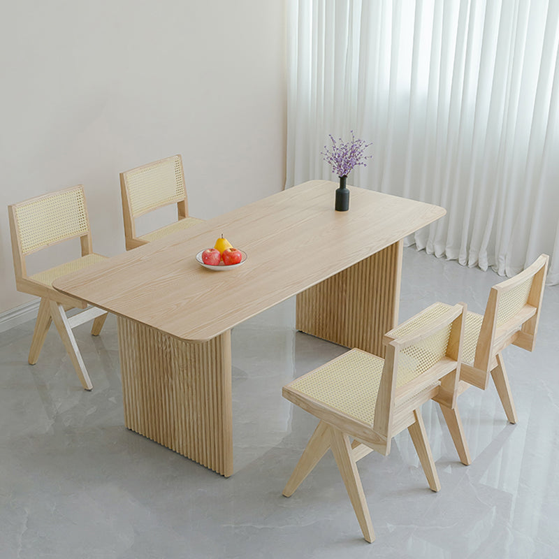 Rechthoekige eettafelset 1/2/5 stuks massief houten eettafel en stoelen