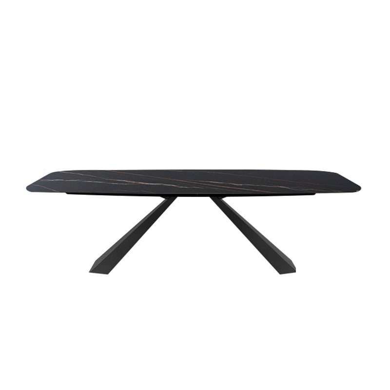 Ensemble de table en pierre fritté du rectangle moderne 1/4 pièces ensemble de restauration