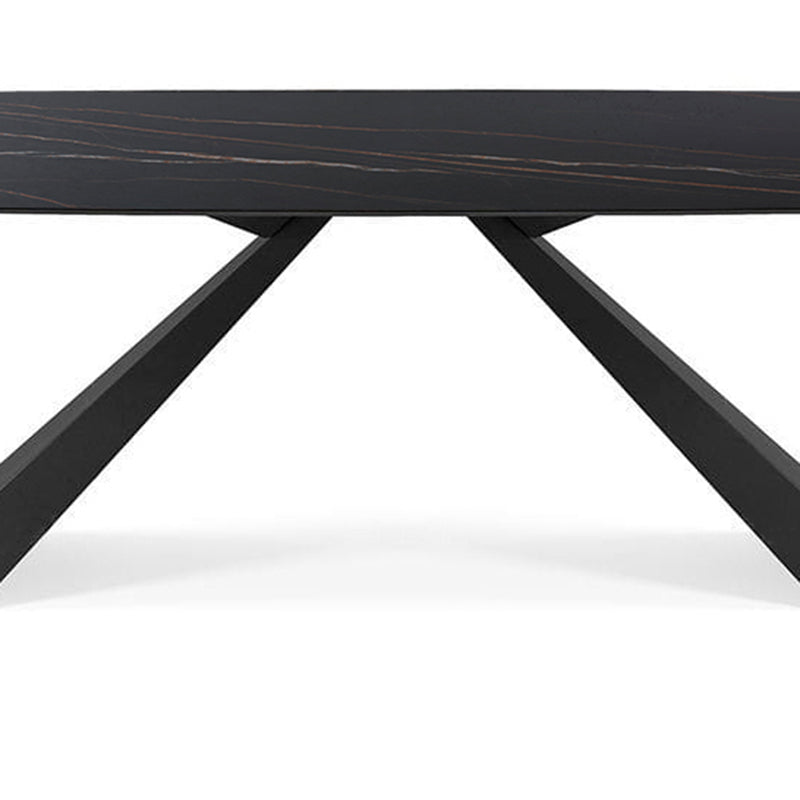 Ensemble de table en pierre fritté du rectangle moderne 1/4 pièces ensemble de restauration