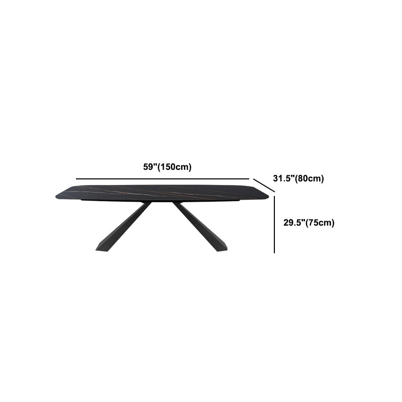 Ensemble de table en pierre fritté du rectangle moderne 1/4 pièces ensemble de restauration