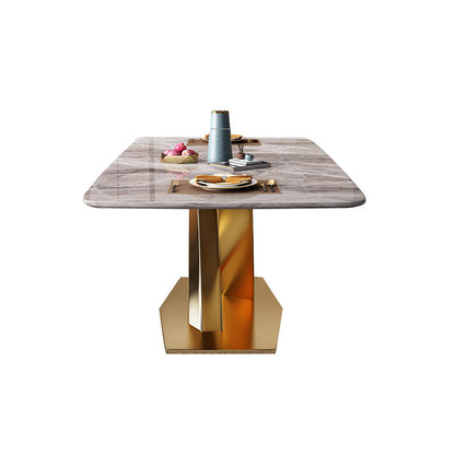 Glam -stijl gesinterde stenen dinerset rechthoek 1/4/5/7 stukken dinerset voor eetruimtes