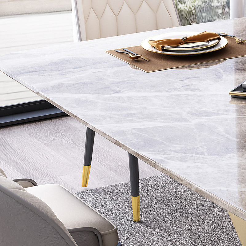 Glam -stijl gesinterde stenen dinerset rechthoek 1/4/5/7 stukken dinerset voor eetruimtes