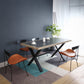 Moderne rechthoek 1/2/3/5 stuks Dinette set indoor trent eettafel in grijs