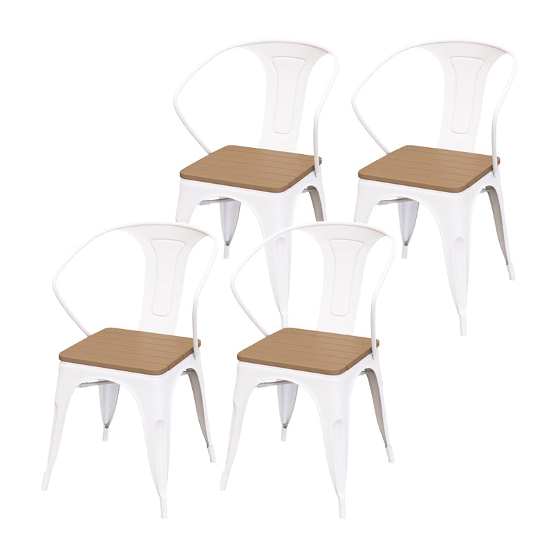 Set di tavoli da pranzo all'aperto moderna 1/3/4/5 pezzi rotondi in legno e dinetta in metallo