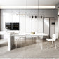 Modern Rectangle Sintered Stone Table Set 1/4/5/6/7/8 Pieces Dining Set 4 Pieces: Table, 3 Chairs Clearhalo 'Dining Room Sets' 'Dining Tables & Seating' 'dining_room_set' 'furn' 'furn_dining_room_set' 'Furniture' 'Kitchen & Dining Furniture' 5753114