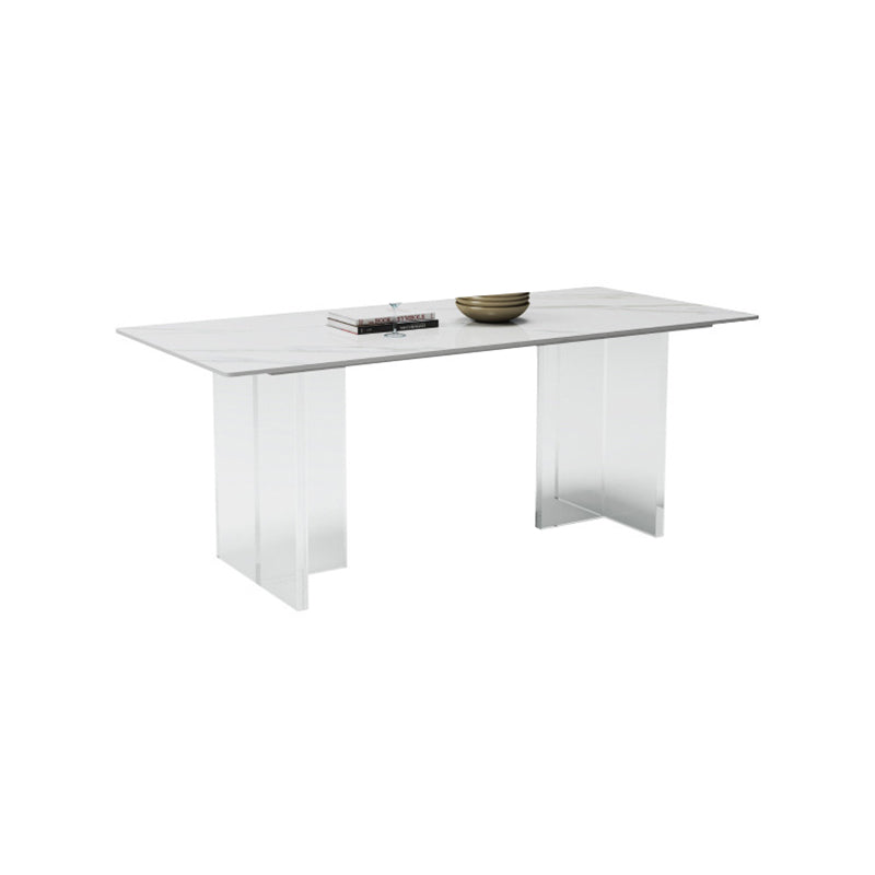Modern Rectangle Sintered Stone Table Set 1/4/5/6/7/8 Pieces Dining Set Clearhalo 'Dining Room Sets' 'Dining Tables & Seating' 'dining_room_set' 'furn' 'furn_dining_room_set' 'Furniture' 'Kitchen & Dining Furniture' 5753119