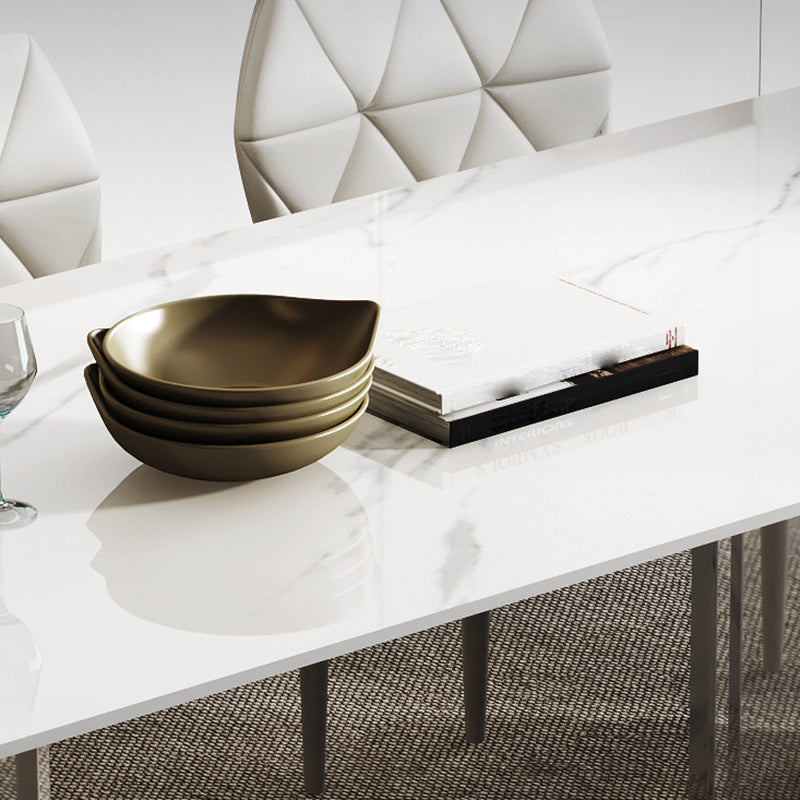 Modern Rectangle Sintered Stone Table Set 1/4/5/6/7/8 Pieces Dining Set Clearhalo 'Dining Room Sets' 'Dining Tables & Seating' 'dining_room_set' 'furn' 'furn_dining_room_set' 'Furniture' 'Kitchen & Dining Furniture' 5753123