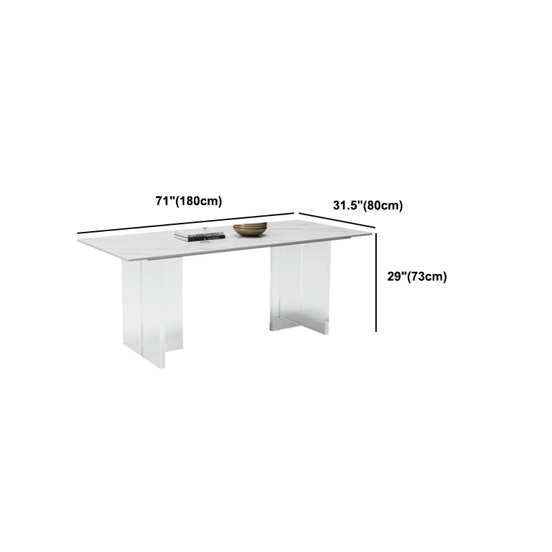 Modern Rectangle Sintered Stone Table Set 1/4/5/6/7/8 Pieces Dining Set Clearhalo 'Dining Room Sets' 'Dining Tables & Seating' 'dining_room_set' 'furn' 'furn_dining_room_set' 'Furniture' 'Kitchen & Dining Furniture' 5753128