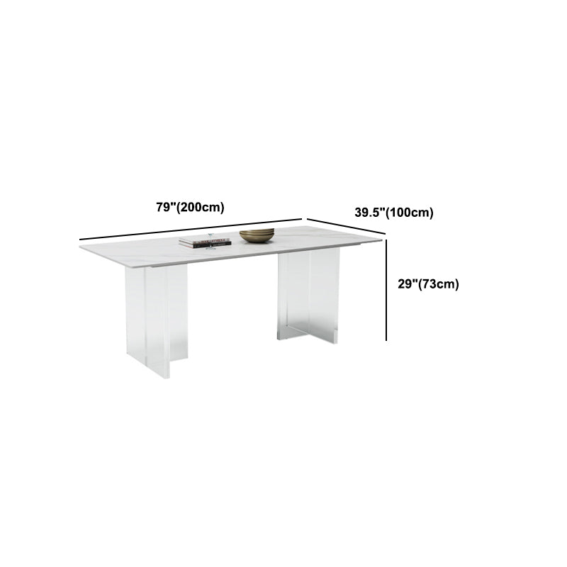 Modern Rectangle Sintered Stone Table Set 1/4/5/6/7/8 Pieces Dining Set Clearhalo 'Dining Room Sets' 'Dining Tables & Seating' 'dining_room_set' 'furn' 'furn_dining_room_set' 'Furniture' 'Kitchen & Dining Furniture' 5753129