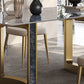 Glam Style Sintered Stone Dining Set Rectangle 1/2/3/5/7 Pieces Dining Set Clearhalo 'Dining Room Sets' 'Dining Tables & Seating' 'dining_room_set' 'furn' 'furn_dining_room_set' 'Furniture' 'Kitchen & Dining Furniture' 5753135