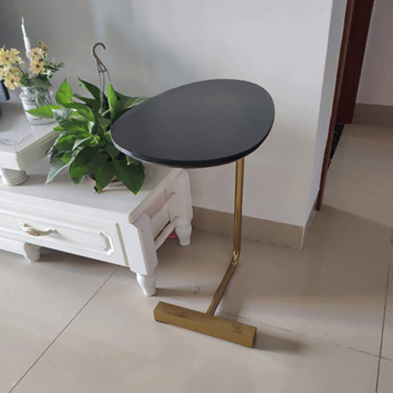 Nordic C End Table Wood Minimalist Side End Table for Living Room Black Gold 1 Clearhalo 'Coffee & Accent Tables' 'End & Side Tables' 'end_side_tables' 'furn' 'furn_end_side_tables' 'Furniture' 'Living Room Furniture' 5753165