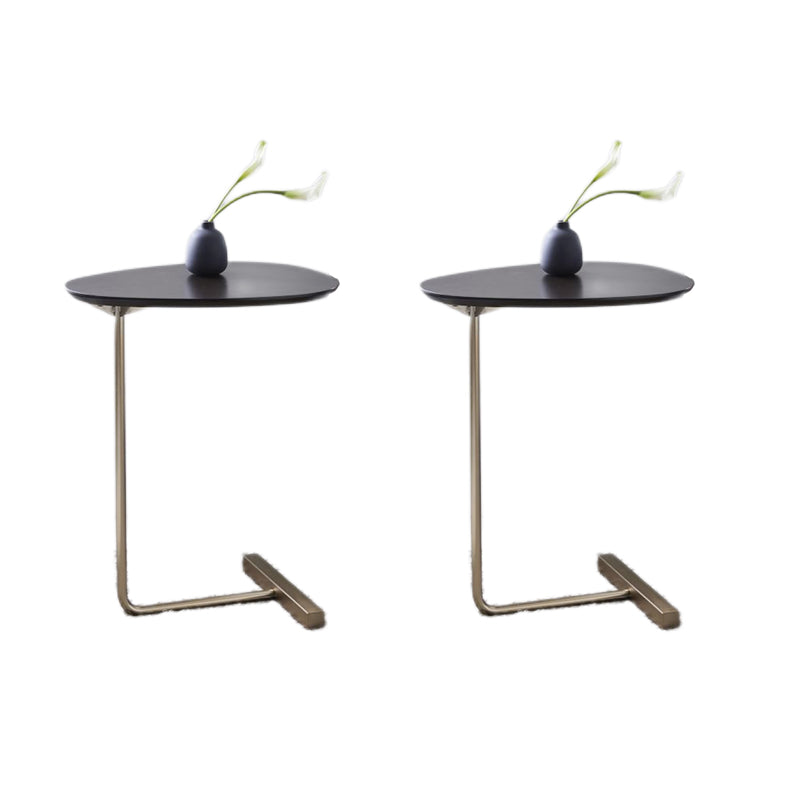 Nordic C End Table Wood Minimalist Side End Table for Living Room Dark Walnut Gold 2 Clearhalo 'Coffee & Accent Tables' 'End & Side Tables' 'end_side_tables' 'furn' 'furn_end_side_tables' 'Furniture' 'Living Room Furniture' 5753170