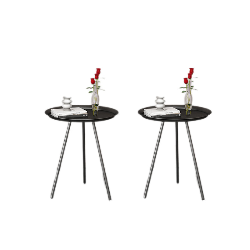 Round End Table Modern Minimalist Side End Table for Living Room 16"L x 16"W x 18"H Black 2 Clearhalo 'Coffee & Accent Tables' 'End & Side Tables' 'end_side_tables' 'furn' 'furn_end_side_tables' 'Furniture' 'Living Room Furniture' 5753211