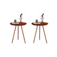 Round End Table Modern Minimalist Side End Table for Living Room 16"L x 16"W x 18"H Red 2 Clearhalo 'Coffee & Accent Tables' 'End & Side Tables' 'end_side_tables' 'furn' 'furn_end_side_tables' 'Furniture' 'Living Room Furniture' 5753215