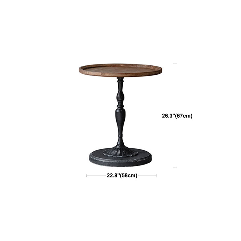 Pedestal Distressed End Table French Country Round Side End Table Clearhalo 'Coffee & Accent Tables' 'End & Side Tables' 'end_side_tables' 'furn' 'furn_end_side_tables' 'Furniture' 'Living Room Furniture' 5753280_315708ed-f35d-4794-a21d-0c1f337a2b47
